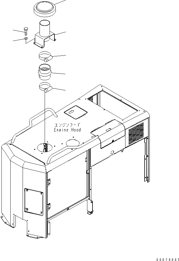 Схема запчастей Komatsu GD675-3A - ВПУСК ВОЗДУХА (RAIN КРЫШКА) (С INTAKE EXTENSION И ГИДРАВЛ ВЕНТИЛЯТОР)(№-) КОМПОНЕНТЫ ДВИГАТЕЛЯ