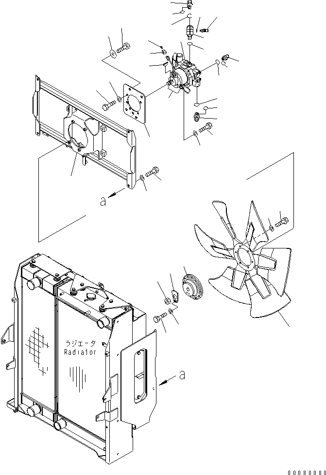Схема запчастей Komatsu GD675-3A - РАДИАТОР (МОТОР ВЕНТИЛЯТОРА)(№-) СИСТЕМА ОХЛАЖДЕНИЯ