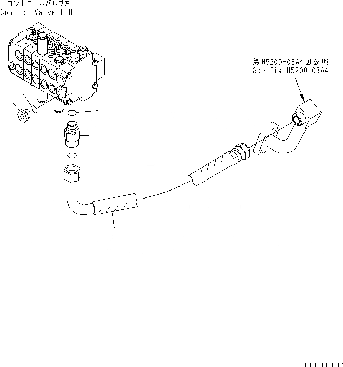 Схема запчастей Komatsu GD675-3A - ОСНОВН. ТРУБЫ (ДРЕНАЖ ЛЕВ.)(№-) ГИДРАВЛИКА