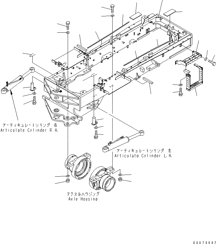 Схема запчастей Komatsu GD675-3A - ЗАДН. РАМА И ПАЛЕЦ (ЕС NOISE REGULATION ARRANGEMENT )(№-) РАМА И КОМПОНЕНТЫ