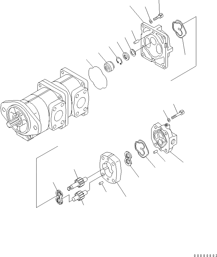 Схема запчастей Komatsu GD675-3A - ГИДРАВЛ ПРИВОД НАСОС (/) (бЛОК. ДИФФЕРЕНЦИАЛА ТИП) (С ГИДРАВЛ ВЕНТИЛЯТОР)(№-) ОСНОВН. КОМПОНЕНТЫ И РЕМКОМПЛЕКТЫ