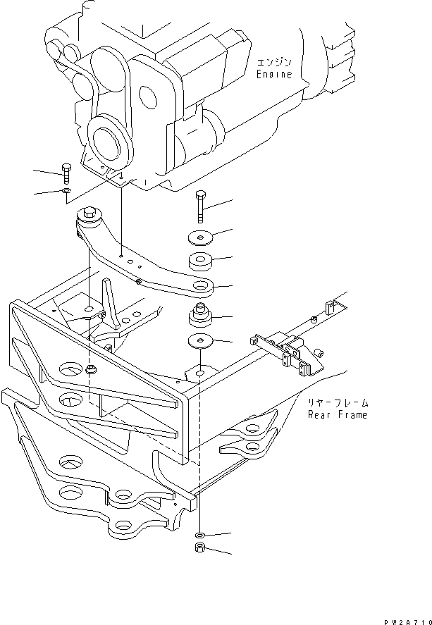 Схема запчастей Komatsu GD675-3 - КРЕПЛЕНИЕ ДВИГАТЕЛЯ КОМПОНЕНТЫ ДВИГАТЕЛЯ