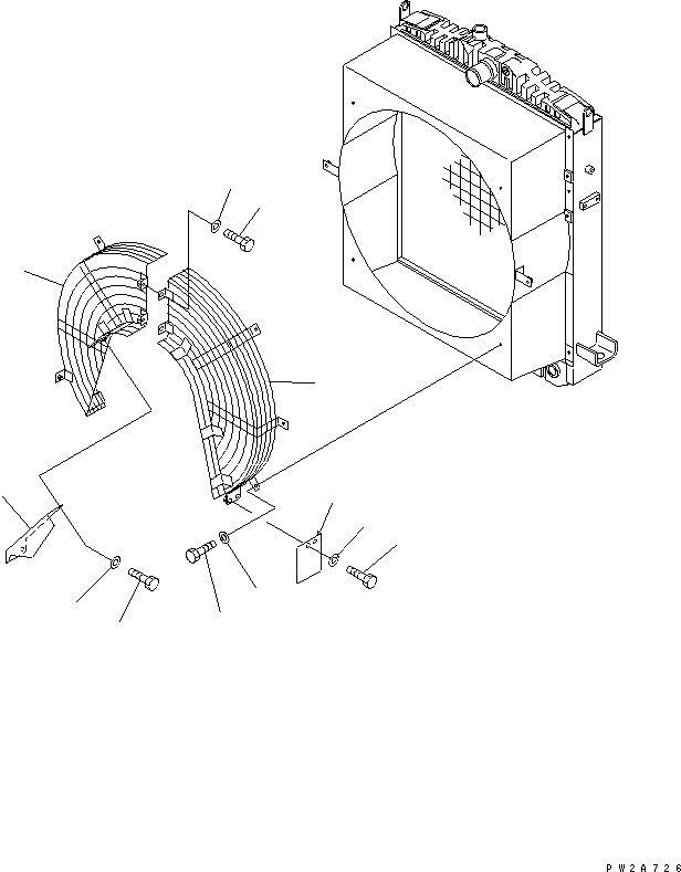 Схема запчастей Komatsu GD675-3 - РАДИАТОР (ЗАЩИТА ВЕНТИЛЯТОРА)(№-.) СИСТЕМА ОХЛАЖДЕНИЯ