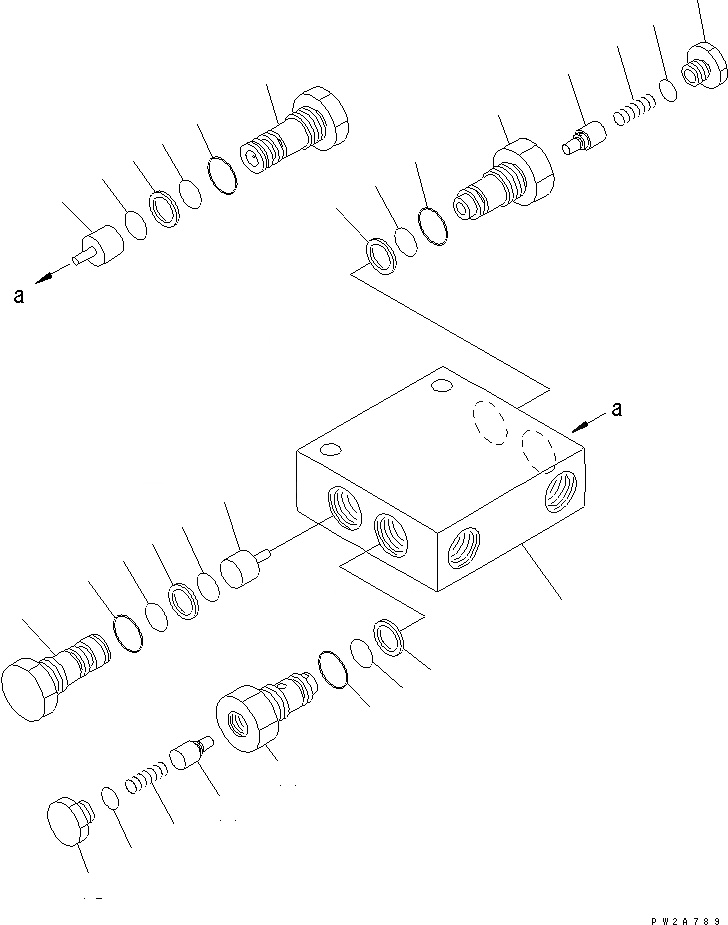 Схема запчастей Komatsu GD675-3 - ГЛАВН. КОНТРОЛЬНЫЙ КЛАПАН(ВНУТР. ЧАСТИ) (ДЛЯ СЦЕПНОЕ УСТРОЙСТВО SHIFT)(№-) ГИДРАВЛИКА