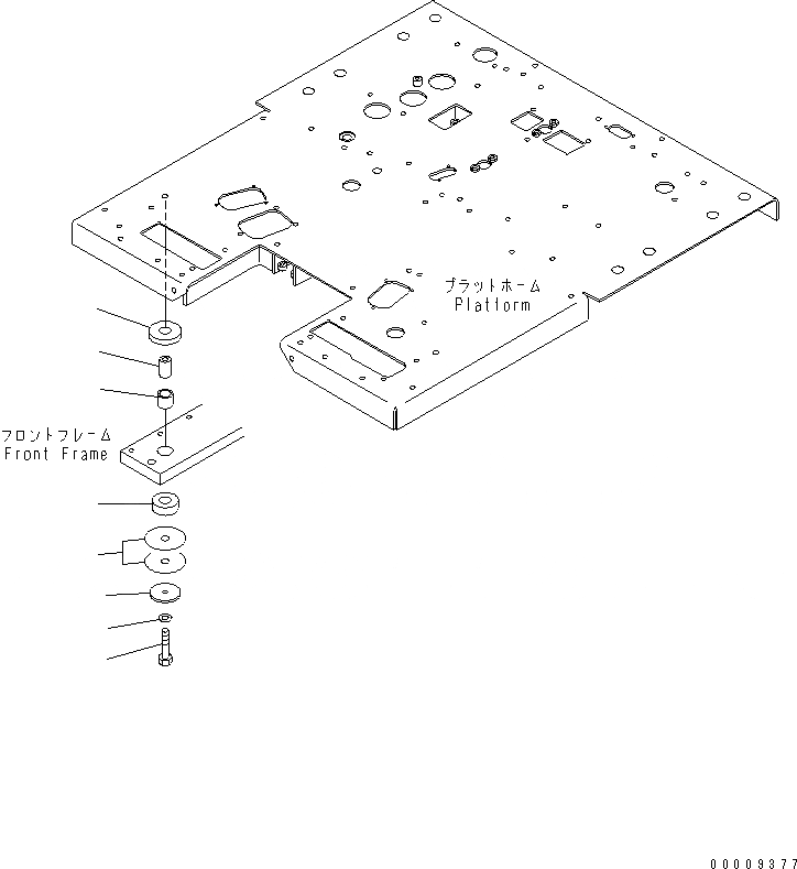 Схема запчастей Komatsu GD675-3 - ПЛАТФОРМА КРЕПЛЕНИЕ(№-) ЧАСТИ КОРПУСА