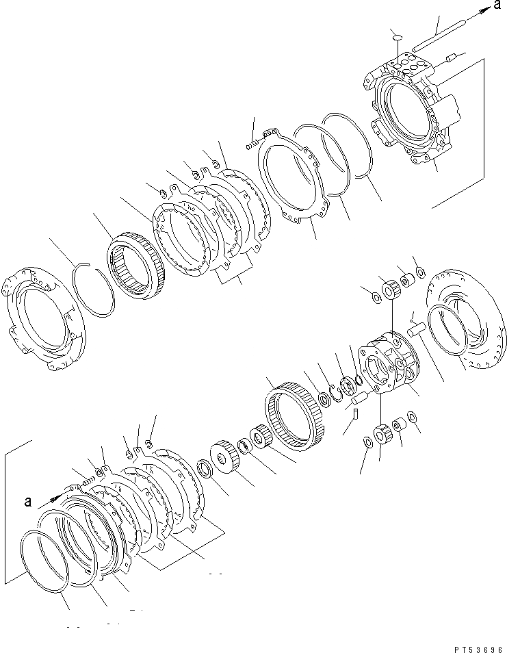 Схема запчастей Komatsu GD705A-4A-N - ТРАНСМИССИЯ (3-Я И 4-Я МУФТА) СИЛОВАЯ ПЕРЕДАЧА