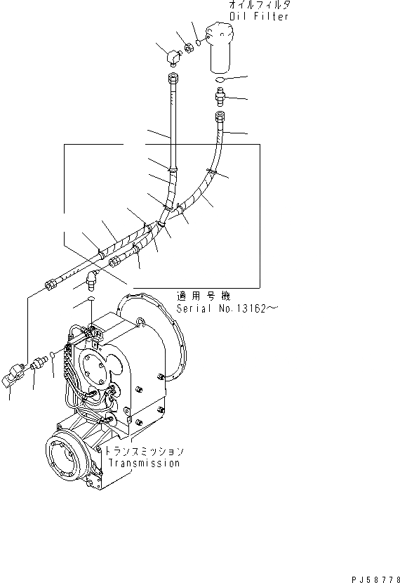 Схема запчастей Komatsu GD705A-4A-N - ГИДРОЛИНИЯ ТРАНСМИССИИ (СПЕЦ-Я С АВТОМ. ТРАНСМИССИЕЙ) (МАСЛ. ФИЛЬТР ЛИНИЯ) СИЛОВАЯ ПЕРЕДАЧА