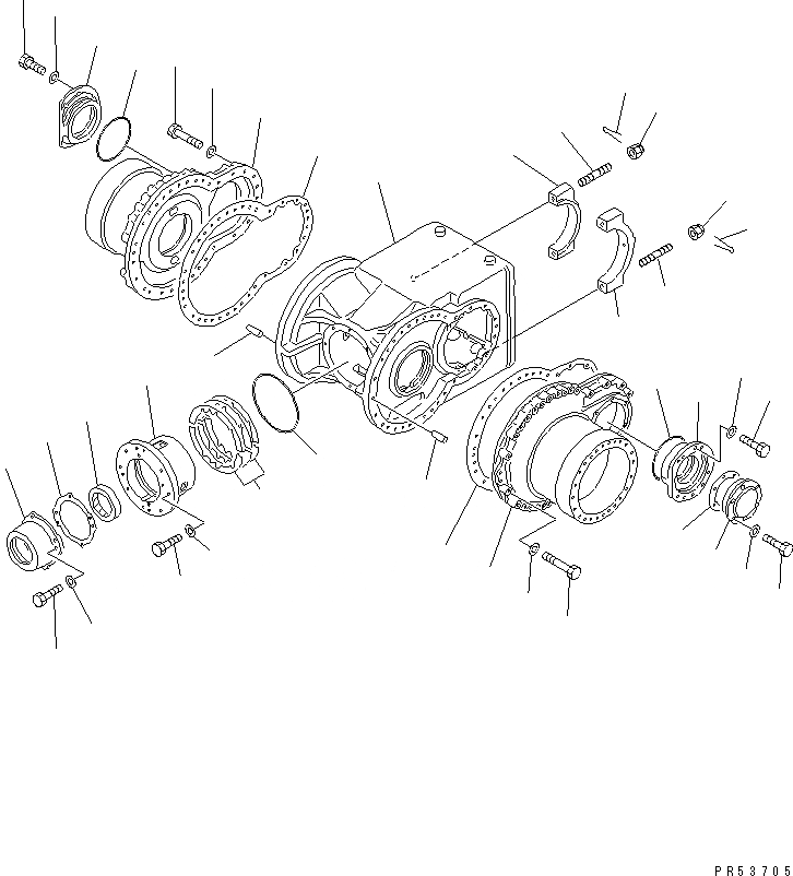 Схема запчастей Komatsu GD705A-4A-N - КОРПУС КОНЕЧН. ПЕРЕДАЧИ (/) СИЛОВАЯ ПЕРЕДАЧА