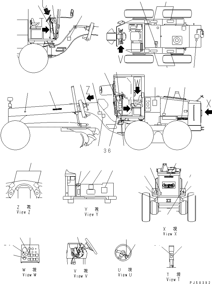 Схема запчастей Komatsu GD705A-4A-N - МАРКИРОВКА ЧАСТИ BOOK