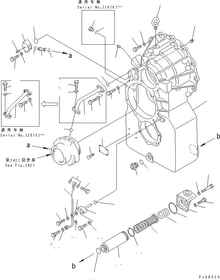 Схема запчастей Komatsu GD705A-4 - ТРАНСМИССИЯ (TRANSFAR КОРПУС) СИЛОВАЯ ПЕРЕДАЧА