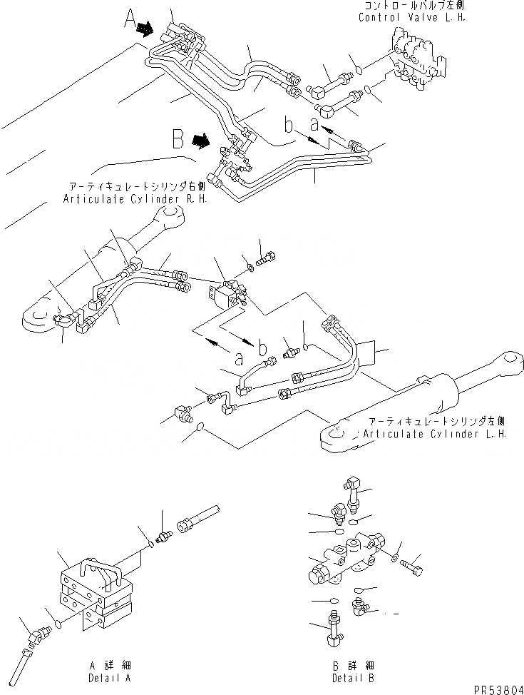 Схема запчастей Komatsu GD705A-4 - ГИДРОЛИНИЯ (ЦИЛИНДР СОЧЛЕНЕНИЯ ЛИНИЯ)(№-9) ГИДРАВЛИКА