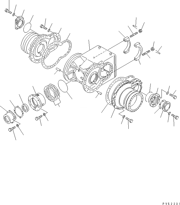 Схема запчастей Komatsu GD705A-4 - КОРПУС КОНЕЧН. ПЕРЕДАЧИ (/) СИЛОВАЯ ПЕРЕДАЧА