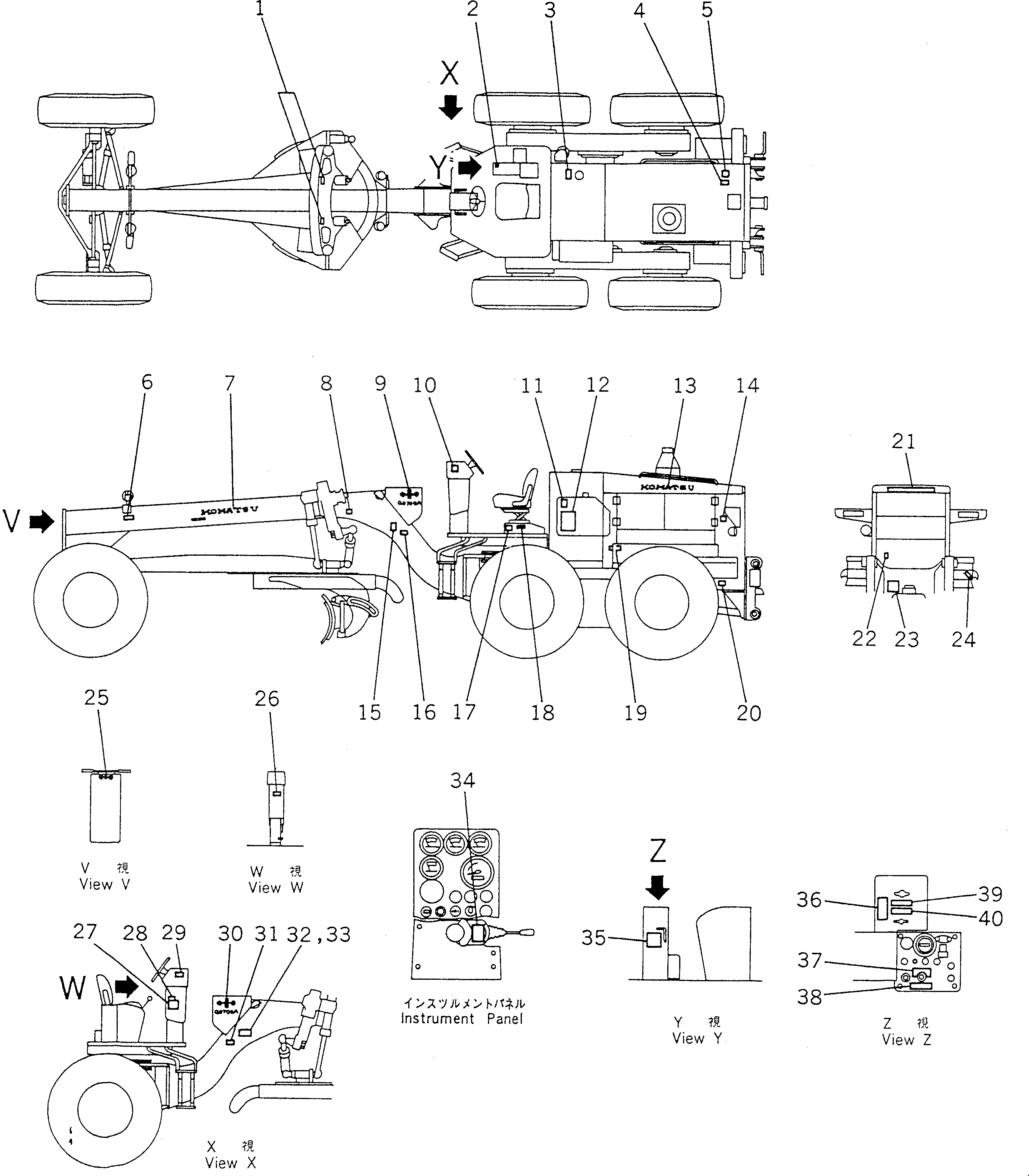 Схема запчастей Komatsu GD705A-4 - МАРКИРОВКА (ДЛЯ РОССИЯ №97-)(№97-) МАРКИРОВКА¤ ИНСТРУМЕНТ И РЕМКОМПЛЕКТЫ