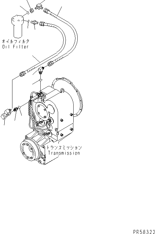Схема запчастей Komatsu GD705A-4A - ГИДРОЛИНИЯ ТРАНСМИССИИ (СПЕЦ-Я С АВТОМ. ТРАНСМИССИЕЙ) (МАСЛ. ФИЛЬТР ЛИНИЯ)(№8-) СИЛОВАЯ ПЕРЕДАЧА