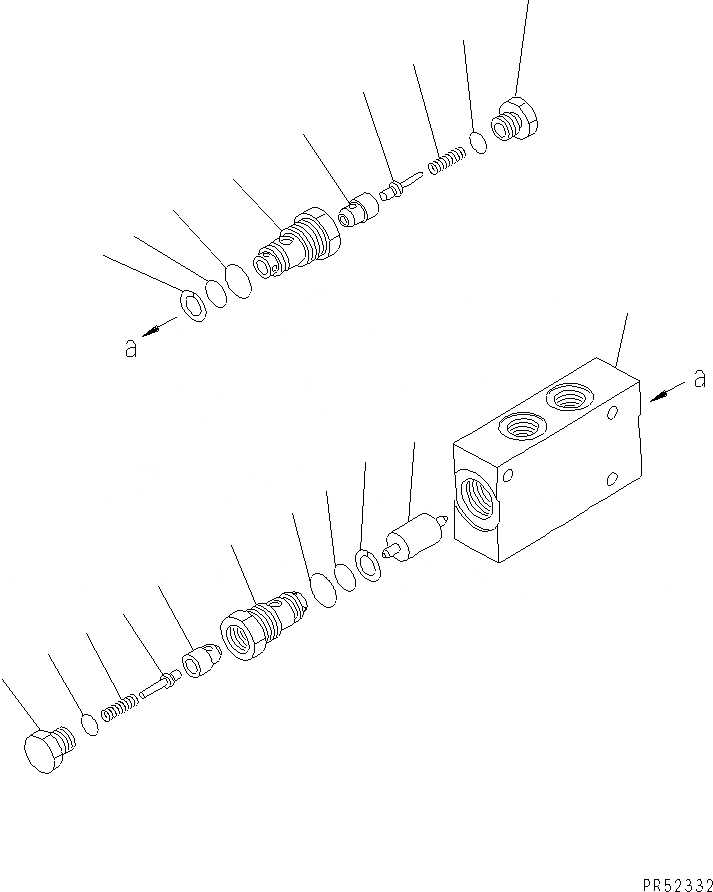 Схема запчастей Komatsu GD705A-4A - ГЛАВН. КОНТРОЛЬНЫЙ КЛАПАН(ДЛЯ БОКОВ. СДВИГ. СЦЕПНОГО УСТР-ВА)(№-9) ГИДРАВЛИКА