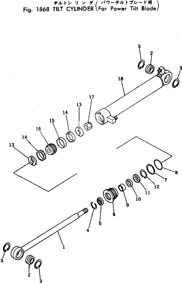 Схема запчастей Komatsu GD705R-1A - ЦИЛИНДР ПЕРЕКОСА (ДЛЯ НАКЛОНЯЕМ. ОТВАЛ) ОПЦИОННЫЕ КОМПОНЕНТЫ