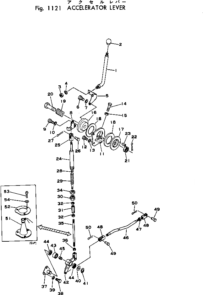 Схема запчастей Komatsu GD705R-1 - АКСЕЛЕРАТОР РЫЧАГ КОМПОНЕНТЫ ДВИГАТЕЛЯ И ЭЛЕКТРИКА