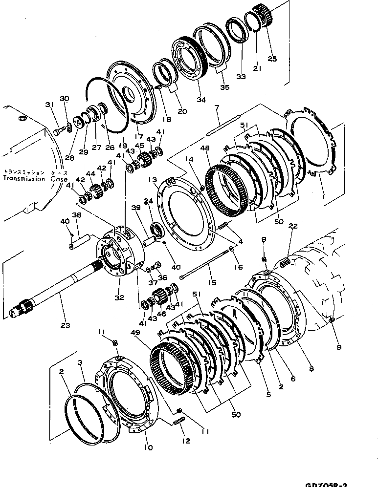 Схема запчастей Komatsu GD705R-2 - ТОРКФЛОУ ТРАНСМИССИЯ СИЛОВАЯ ПЕРЕДАЧА
