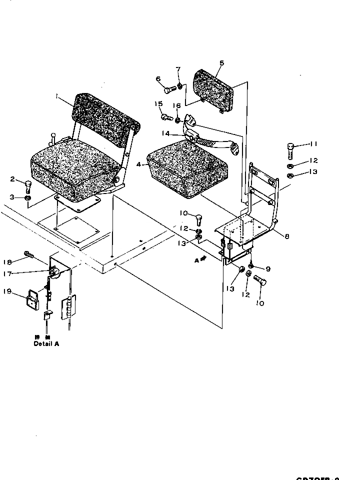 Схема запчастей Komatsu GD705R-2 - СИДЕНЬЕ ОПЕРАТОРА КОМПОНЕНТЫ(№-9) РАМА И ЧАСТИ КОРПУСА