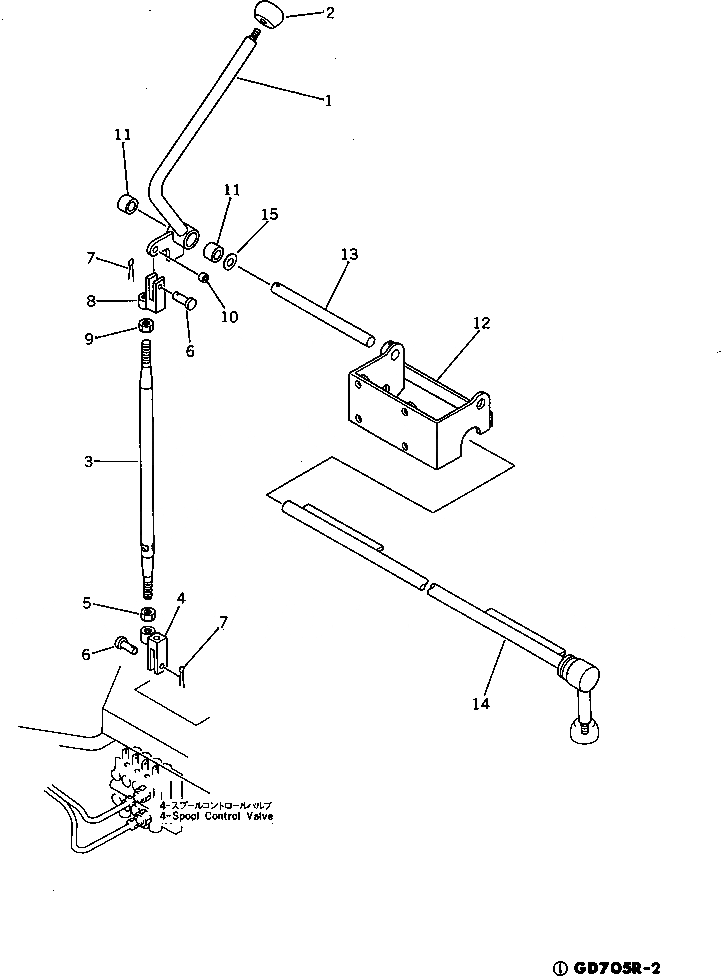 Схема запчастей Komatsu GD705R-2 - РЫЧАГ УПРАВЛ-Я ОПЦИОННЫЕ КОМПОНЕНТЫ