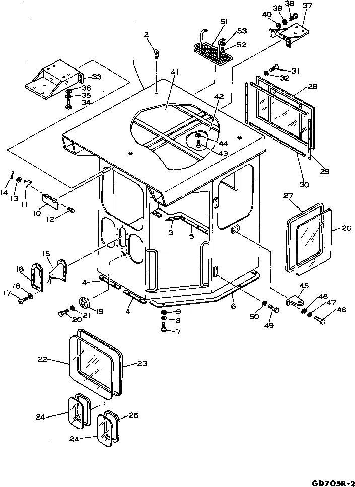 Схема запчастей Komatsu GD705R-2 - СТАЛЬНАЯ КАБИНА ОПЦИОННЫЕ КОМПОНЕНТЫ