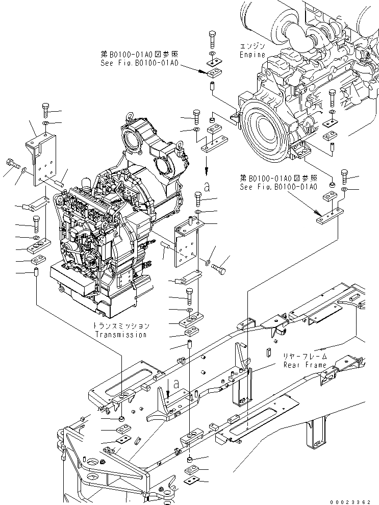 Схема запчастей Komatsu GD755-3 - ДВИГАТЕЛЬ И T/M КРЕПЛЕНИЕ (T/M КРЕПЛЕНИЕ) КОМПОНЕНТЫ ДВИГАТЕЛЯ