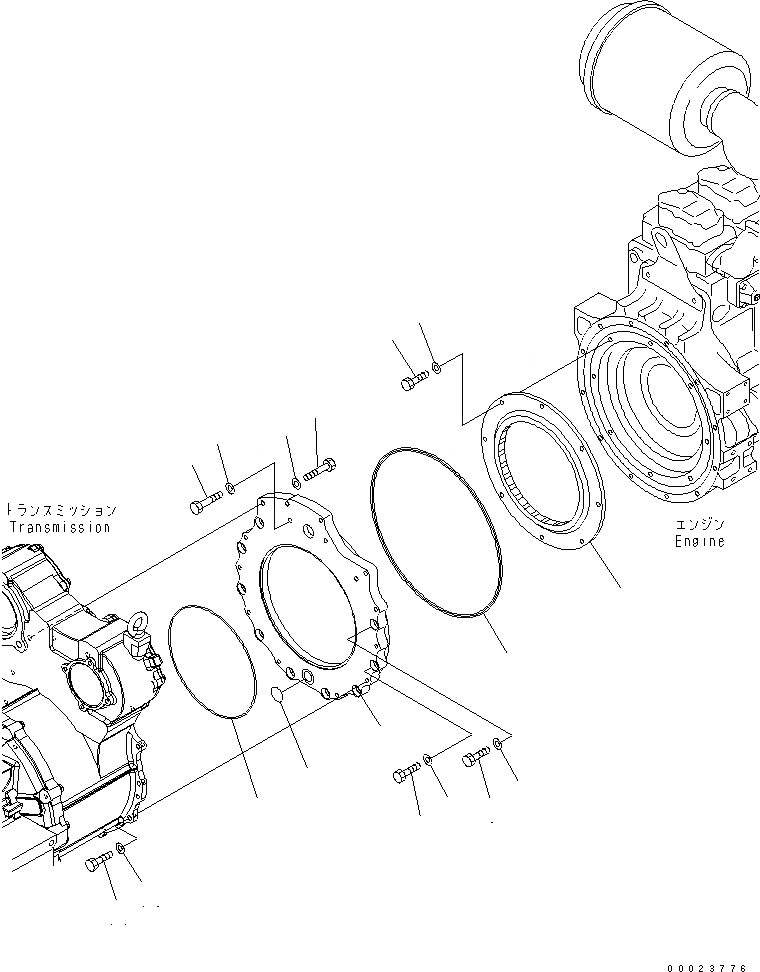 Схема запчастей Komatsu GD755-3 - ДВИГАТЕЛЬ АКСЕССУАРЫ (СОЕДИНЕНИЕ) КОМПОНЕНТЫ ДВИГАТЕЛЯ