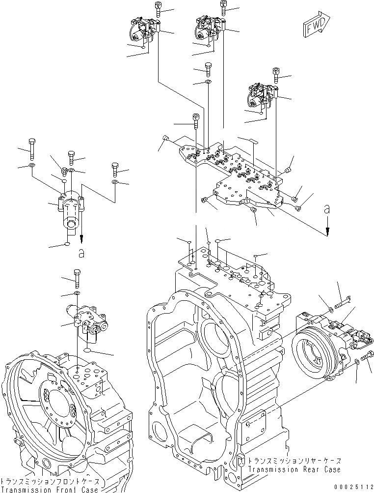 Схема запчастей Komatsu GD755-3 - ТРАНСМИССИЯ (УПРАВЛЯЮЩ. КЛАПАН) (/) ТРАНСМИССИЯ