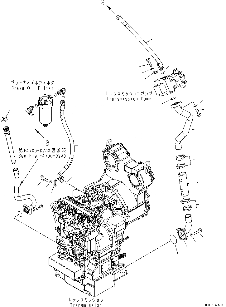 Схема запчастей Komatsu GD755-3 - ГИДРОЛИНИЯ ТРАНСМИССИИ (/) ТРАНСМИССИЯ