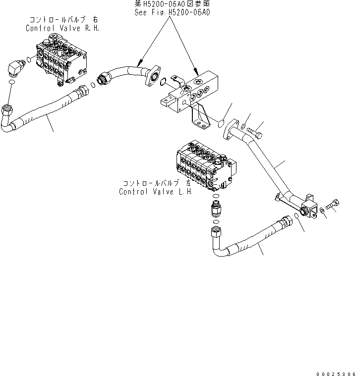 Схема запчастей Komatsu GD755-3 - ГИДРОЛИНИЯ (НИЗ. PRESSURE ТРУБЫ) ГИДРАВЛИКА