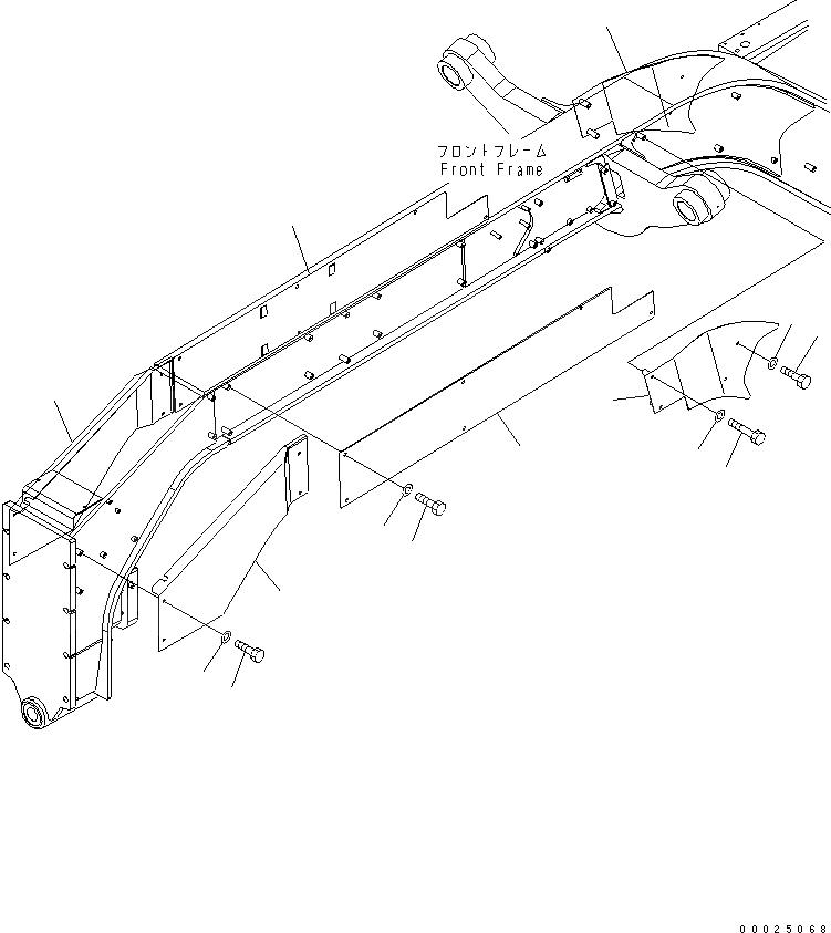 Схема запчастей Komatsu GD755-3 - ПЕРЕДН. РАМА COVER ЧАСТИ КОРПУСА