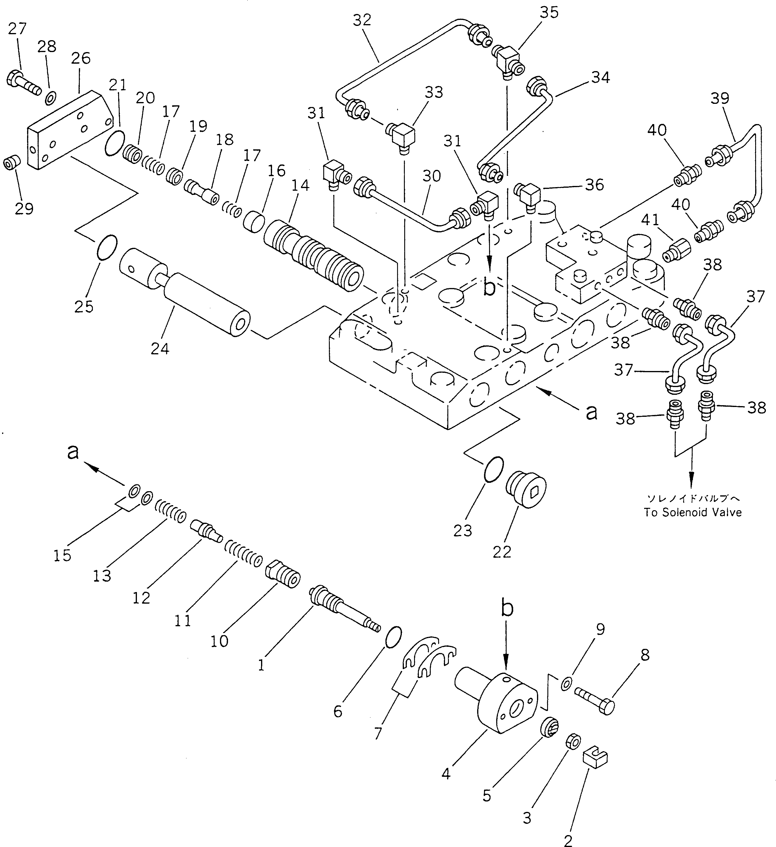 Схема запчастей Komatsu GD805A-1 - ТРАНСМИССИЯ (УПРАВЛЯЮЩ. КЛАПАН) (/)(№-) СИЛОВАЯ ПЕРЕДАЧА