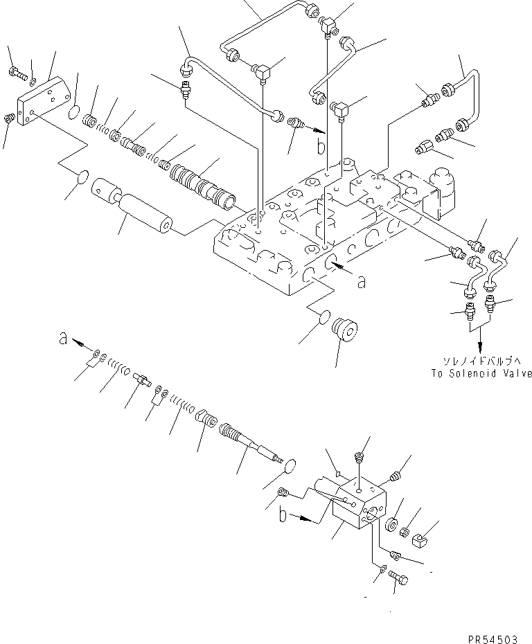 Схема запчастей Komatsu GD825A-2 - ТРАНСМИССИЯ (УПРАВЛЯЮЩ. КЛАПАН) (/)(№99-) СИЛОВАЯ ПЕРЕДАЧА