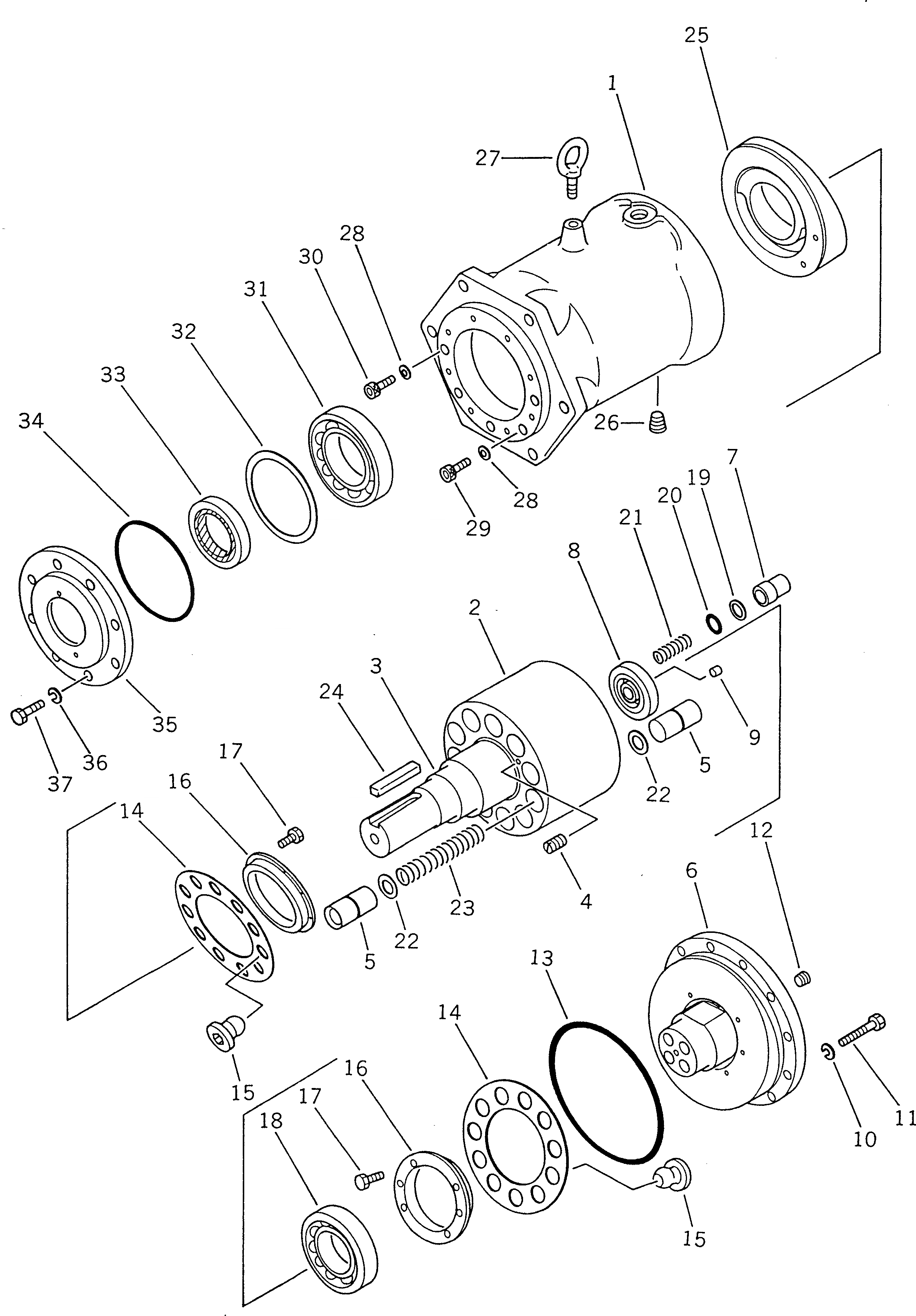 Схема запчастей Komatsu GD825A-2 - ГИДРАВЛ МОТОР(№-) ГИДРАВЛИКА