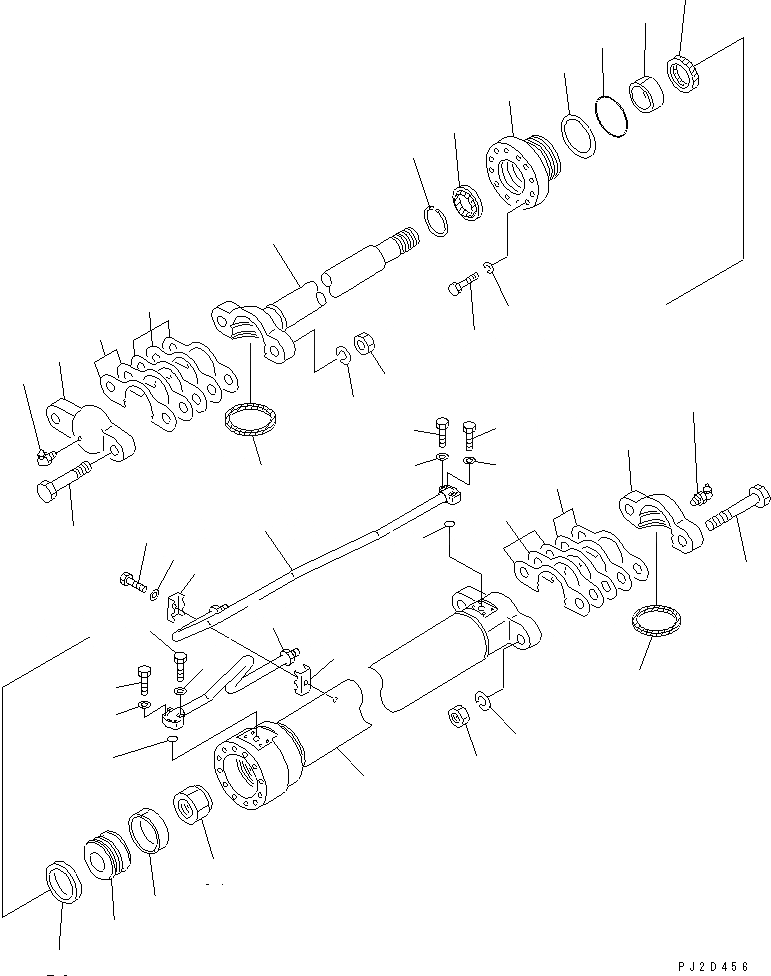 Схема запчастей Komatsu GD825A-2 - БОКОВ. СДВИГ СЦЕПН. УСТР-ВА ЦИЛИНДР(№-) ГИДРАВЛИКА