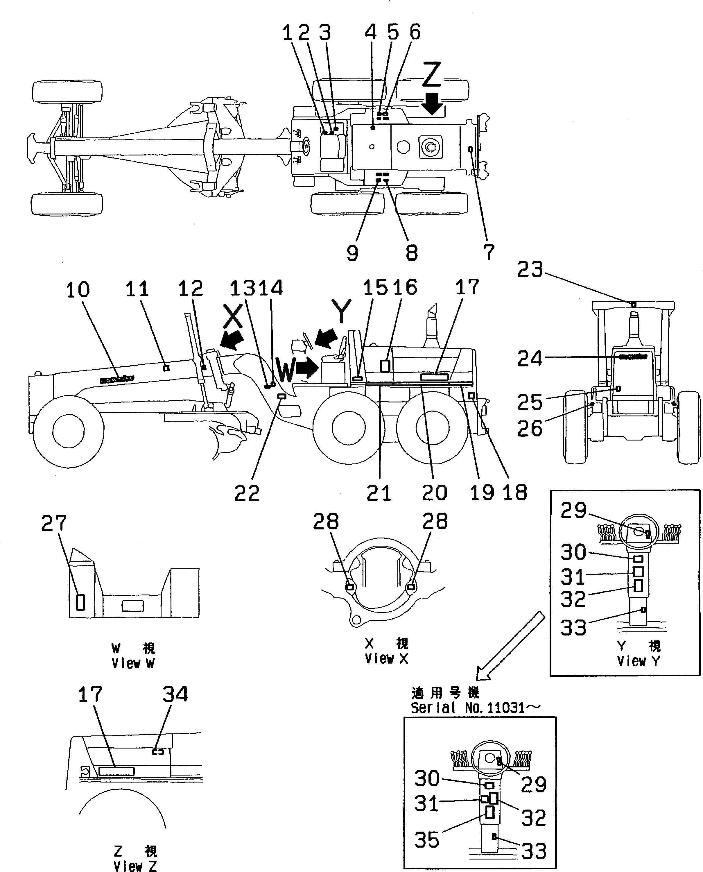 Схема запчастей Komatsu GD825A-2 - МАРКИРОВКА (АНГЛ.) (TEXTUAL ПЛАСТИНЫ)(№-) МАРКИРОВКА¤ ИНСТРУМЕНТ И РЕМКОМПЛЕКТЫ