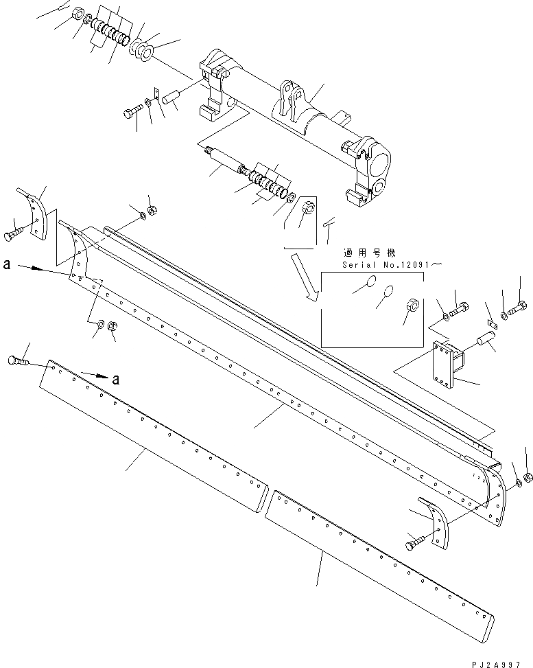 Схема запчастей Komatsu GD825A-2 - ОТВАЛ(№-) РАБОЧЕЕ ОБОРУДОВАНИЕ