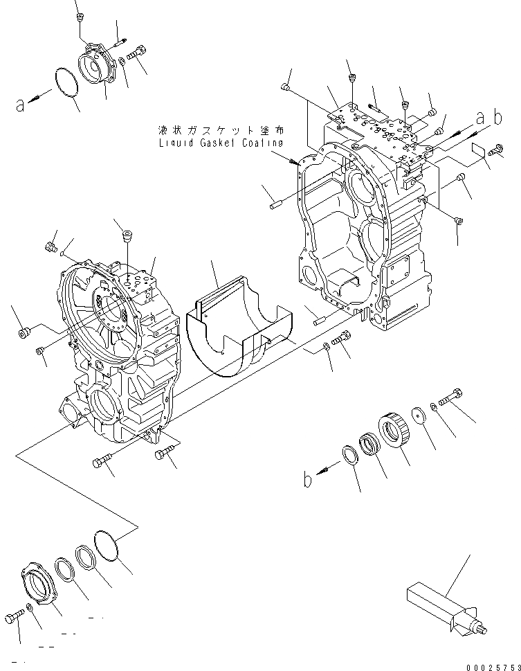 Схема запчастей Komatsu GH320-3 - ТРАНСМИССИЯ (КОРПУС) ТРАНСМИССИЯ