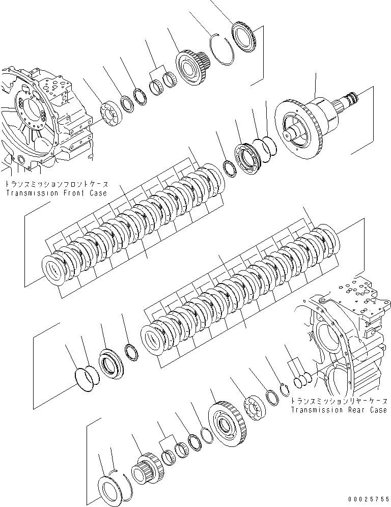 Схема запчастей Komatsu GH320-3 - ТРАНСМИССИЯ (ПЕРЕД. ВЫС. И 1) ТРАНСМИССИЯ