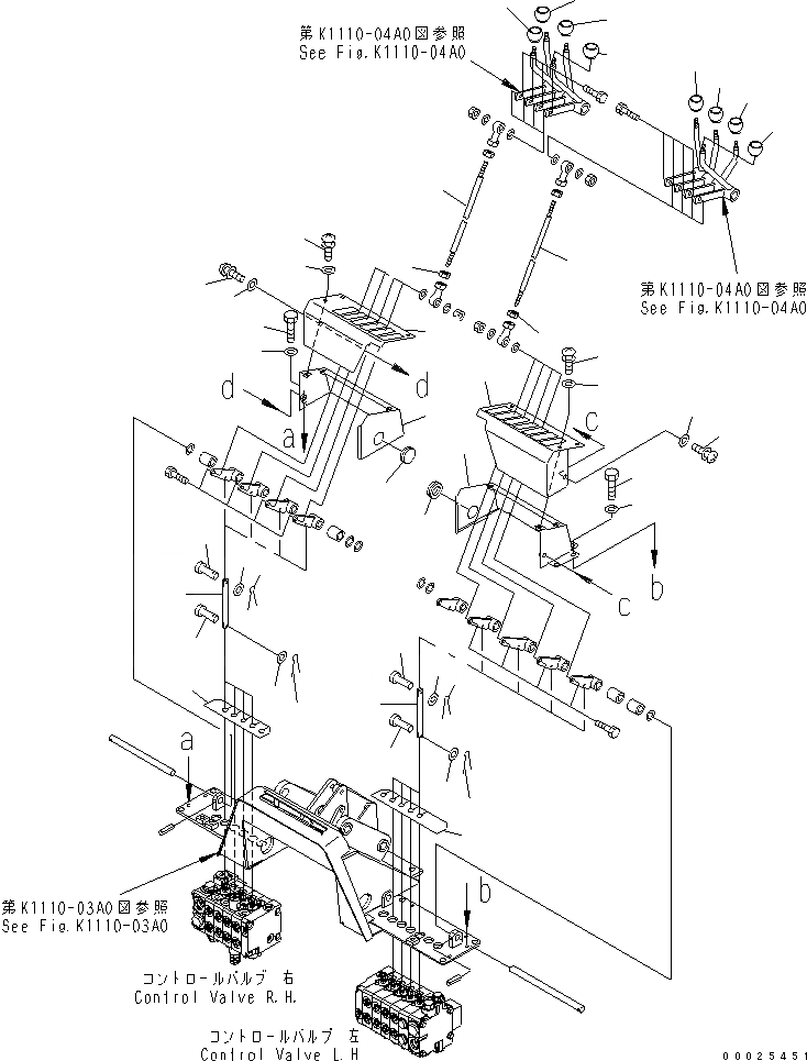 Схема запчастей Komatsu GH320-3 - КЛАПАН РЫЧАГ УПРАВЛ-Я КАБИНА ОПЕРАТОРА И СИСТЕМА УПРАВЛЕНИЯ