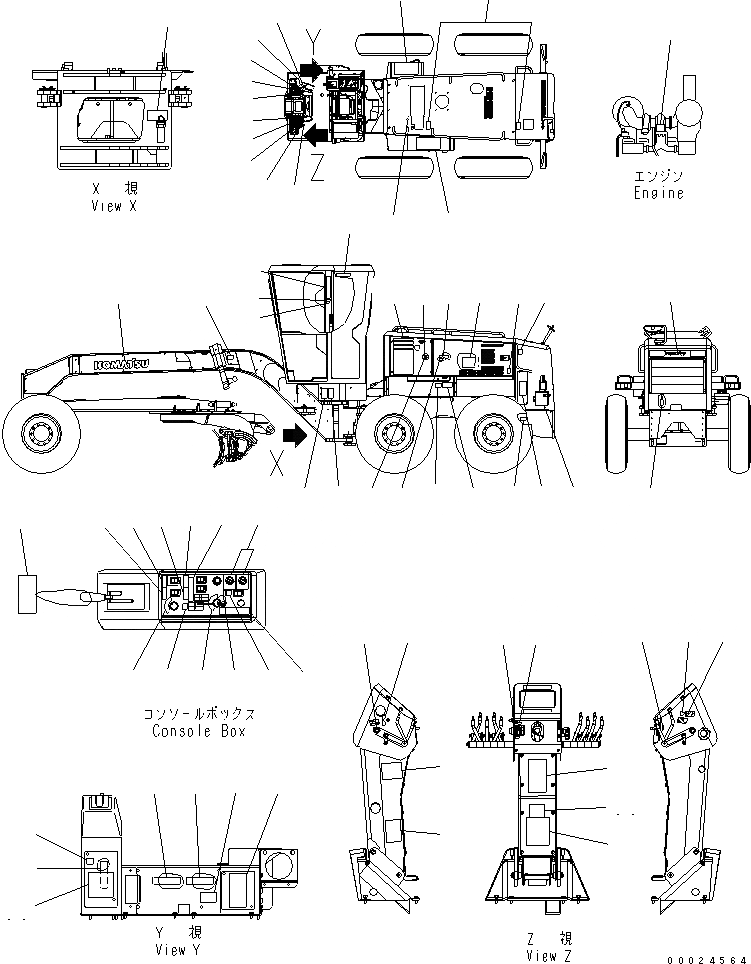 Схема запчастей Komatsu GH320-3 - МАРКИРОВКА (ЯПОН.) МАРКИРОВКА