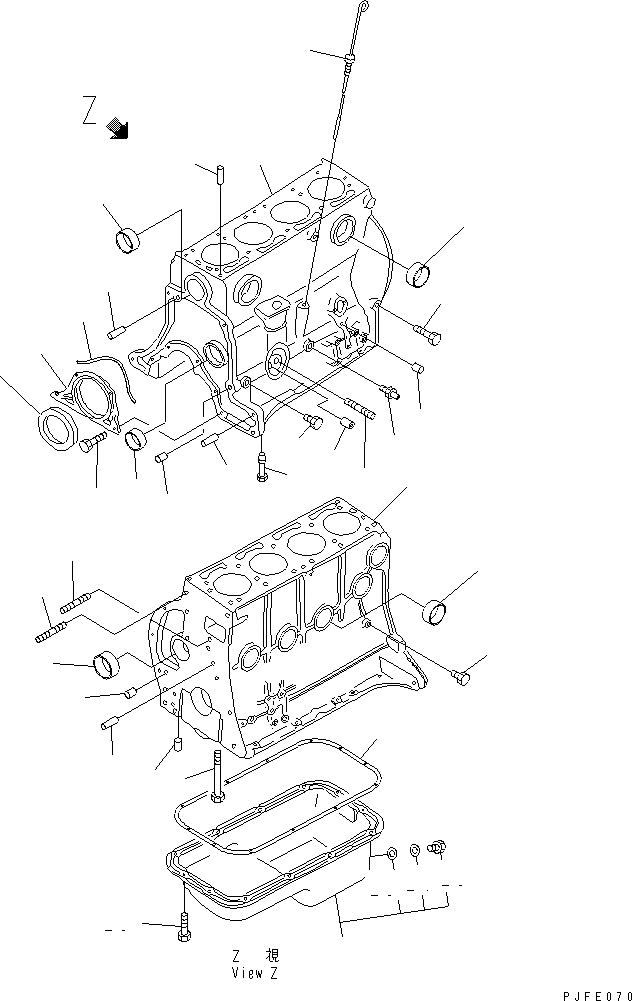 Схема запчастей Komatsu H15-1-F - БЛОК ЦИЛИНДРОВ И МАСЛЯНЫЙ ПОДДОН ДВИГАТЕЛЬ