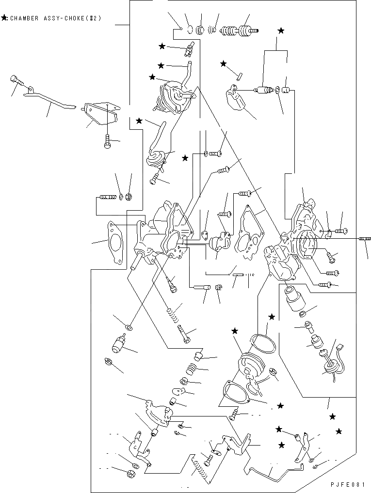 Схема запчастей Komatsu H15-1-F - CARBURETOR(№K7X-K8X) ДВИГАТЕЛЬ