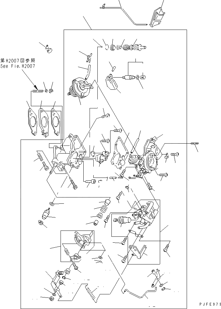 Схема запчастей Komatsu H15-1-F - CARBURETOR(№K87X-) ДВИГАТЕЛЬ