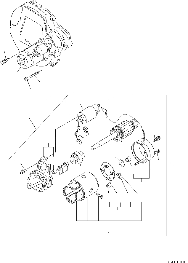 Схема запчастей Komatsu H15-1-F - СТАРТЕР (MITSUBISHI) (STD) ДВИГАТЕЛЬ