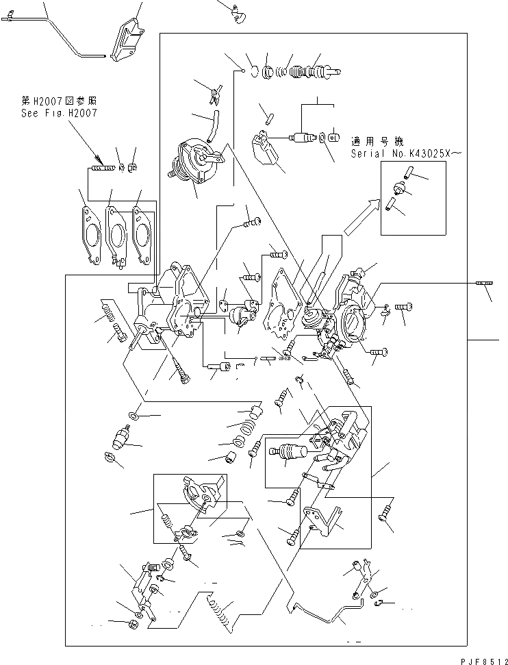 Схема запчастей Komatsu H15-1A-F - CARBURETOR ДВИГАТЕЛЬ