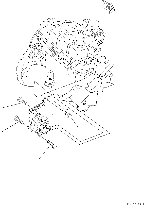 Схема запчастей Komatsu H20-1-F - КРЕПЛЕНИЕ ГЕНЕРАТОРА ДВИГАТЕЛЬ