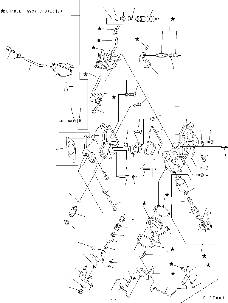 Схема запчастей Komatsu H25-1-F - CARBURETOR(№KX-K9X) ДВИГАТЕЛЬ