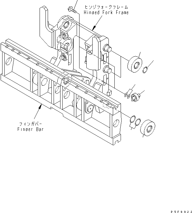 Схема запчастей Komatsu HFB408-1 - HINGED ВИЛЫ (MOVABLE ТИП) (РОЛИК) HINGED ВИЛЫ (ДЛЯ FV МАЧТА) (MOVABLE ТИП)