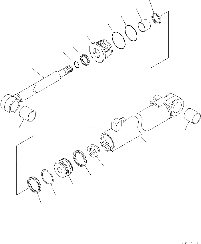 Схема запчастей Komatsu HFD157-1 - HINGED ВИЛЫ (ВНУТР. ЧАСТИ) (ЦИЛИНДР) HINGED ВИЛЫ (ДВОЙН.)